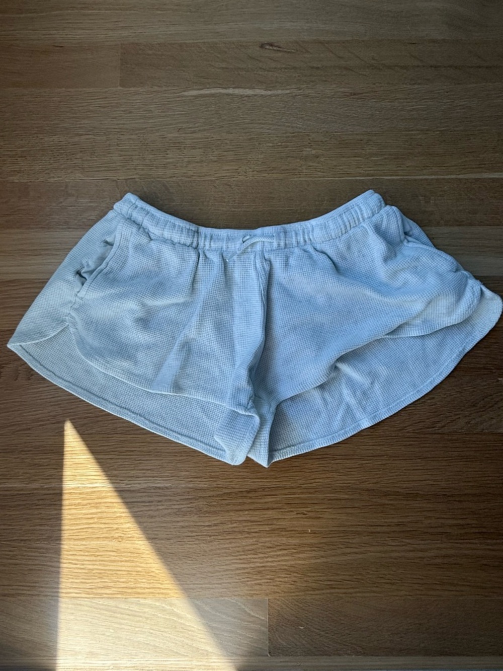 Brandy Melville Light Gray Waffle Knit Athletic Shorts